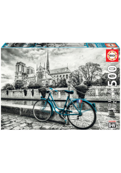 Puzzle 500 Niebieski rower/Katedra Notre Dam G3