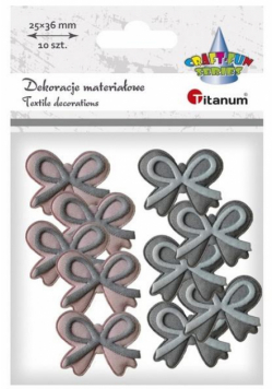 Ozdoba materiałowa kokardki 35x27mm mix 10szt