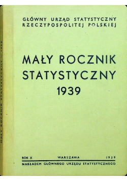 Mały rocznik statystyczny 1939 r.