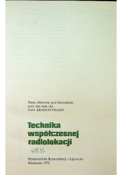 Technika współczesnej radiolokacji
