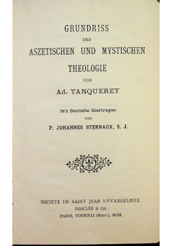 Grundriss der Aszetischen und Mystischen Theologie 1931 r.