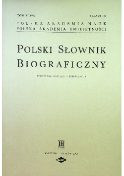 Polski słownik biograficzny zeszyt 184