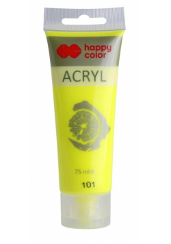 Farba akrylowa 75ml żółta fluo HAPPY COLOR