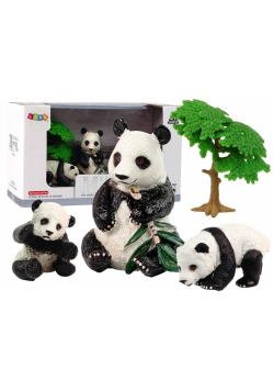 Figurka panda jedząca z młodymi