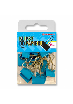 Klipsy do papieru 19mm jasnoniebieskie
