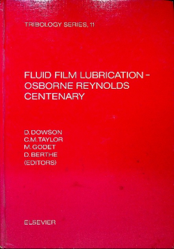 Fluid film lubrication Osborne Reynolds centenary