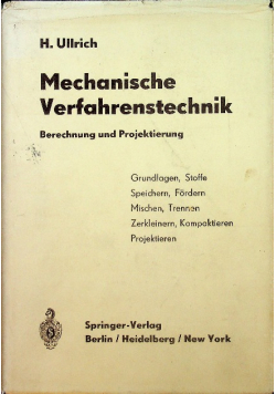 Mechanische Verfahrenstechnik Berechnung und Projektierung