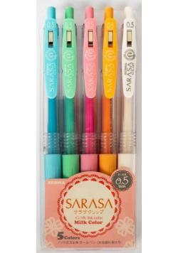 Długopis żelowy Sarasa Clip Milk 0,5mm 5 kolorów