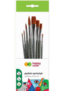 Pędzle artystyczne mieszane 8szt HAPPY COLOR