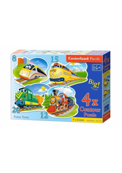 Puzzle x 4 - Zabawne pociągi CASTOR