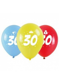 Balony okazjonalne z nadrukiem 30 28cm 3szt