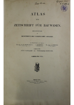 Atlas zur Zeitschrift fur Bauwesen Jahrgang LXII 1912 r