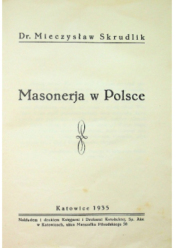 Masonerja w Polsce 1935 r.