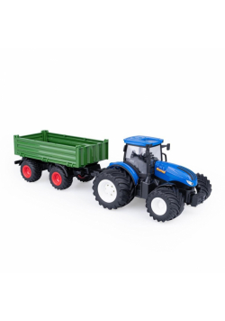 Flota miejska - Traktor RC niebieski + przyczepa