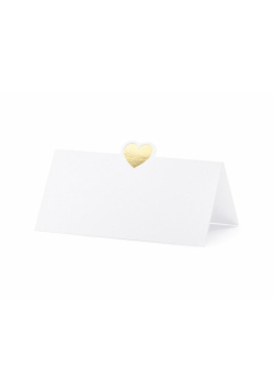 Wizytówki na stół serce złote 10x5cm