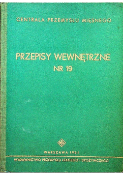 Przepisy wewnętrzne nr 19