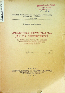 Praktyka kryminalna Jakuba Czechowicza