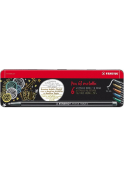 Flamastry Pen 68 Metallic etui metal 6 kol STABILO