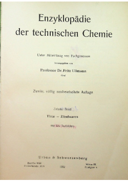 Enzyklopadie Der Technischen Chemie Zehnter Band 1932 r.