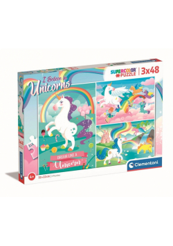 Puzzle 3x48 Super kolor I believe in unicorns