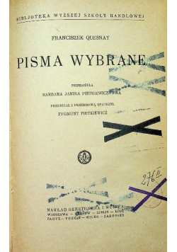 Quesnay Pisma wybrane 1928 r.