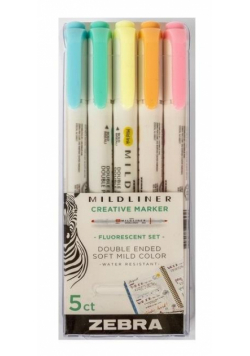 Marker Mildliner Fluorescent 5 kolorów