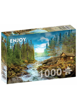 Puzzle 1000 Chatka nad rzeką