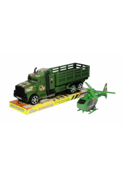 Ciężarówka wojskowa z helikopterem