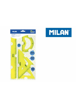 Zestaw linijek żółty 4 sztuki MILAN