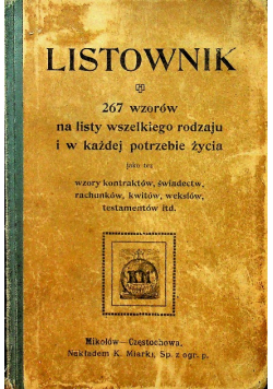 Listownik 267 wzorów 1912r