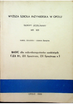 Skrypt uczelniany nr 103 BASIC dla mikrokomputerów osobistych