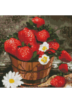 Diamentowa Mozaika - Bukiet truskawkowy 40x40cm