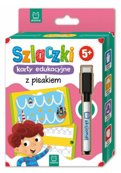 Szlaczki karty edukacyjne z pisakiem. 5+