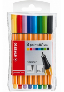 Cienkopis Point 88 Mini 8 kolorów etui STABILO