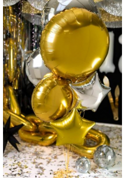 Balon foliowy okrągły Pastylka 80cm złoty