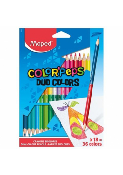 Kredki Colorpeps Duo dwustronne 18=36kolorów MAPED