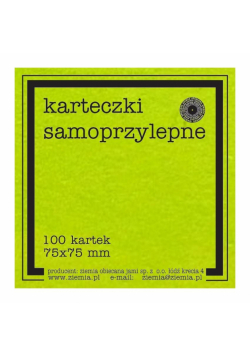 Karteczki samoprzylepne Fluo 75x75mm 100K zieleń