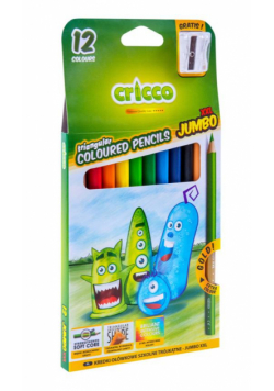 Kredki trójkątne grube 12 kolorów CRICCO