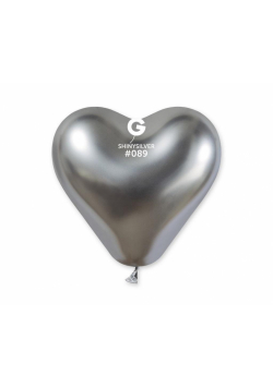 Balony chromowane serca srebrne 25szt