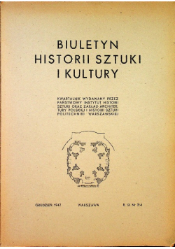 Biuletyn historii sztuki i kultury Rok IX Nr 3/ 4 1947 r.