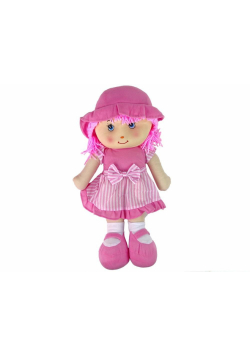 Lalka szmacianka różowa w paski 50cm