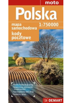 Mapa drogowa POLSKA + Kody Poczt. 1:750 000 DEMART