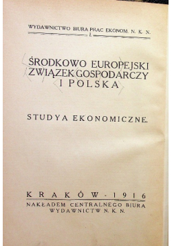 Środkowo Europejski Związek Gospodarczy i Polska 1916 r.