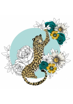 Karnet Swarovski kwadrat CL1424 Gepard kwiaty