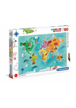 Puzzle 180 Super kolor The map of animals
