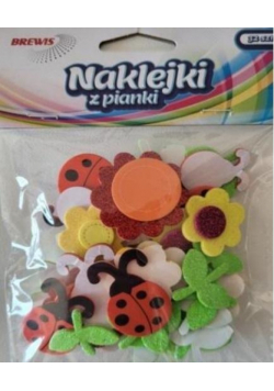 Naklejki z pianki - kwiatki i biedronki 32szt