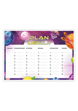 Plan lekcji A4 kosmiczny 2 10szt