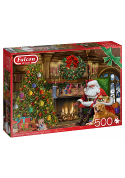 Puzzle 500 Falcon Święty Mikołaj przy choince G3