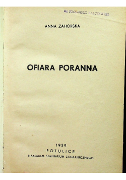 Ofiara poranna 1939 r.