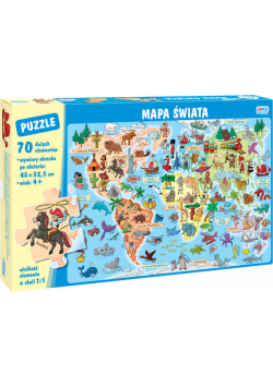Puzzle Mapa świata 70 elementów